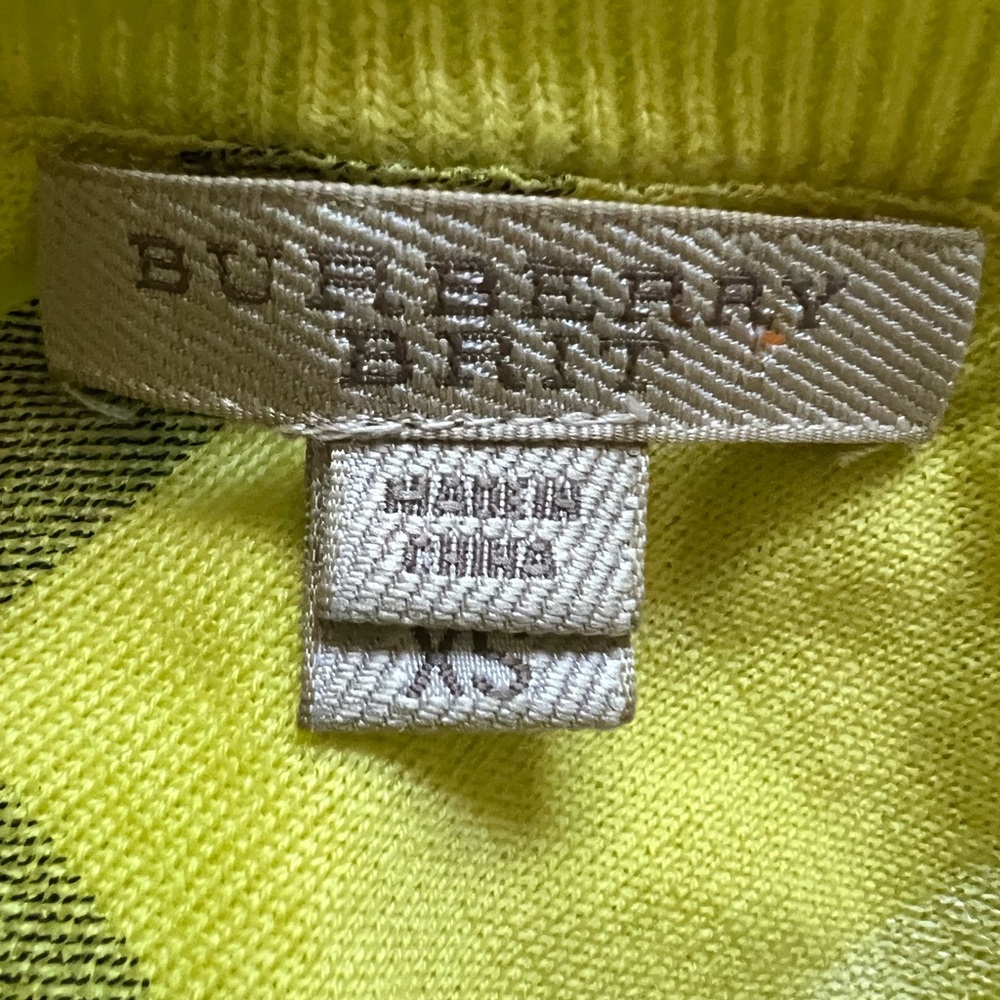 Burberry Bright Yellow Plaid sweater. Made of cotton and cashmere - Picture 2 of 3